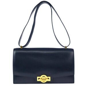 Hermes Blue Indigo Box Calf Olympie Shoulder Bag